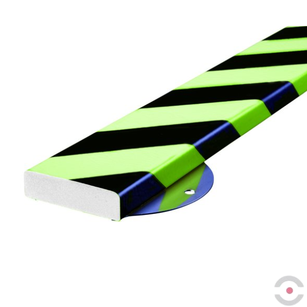 Elastyczny profil ostrzegawczo-ochronny Knuffi, typ S, naścienny, neon/czarny, 500 mm