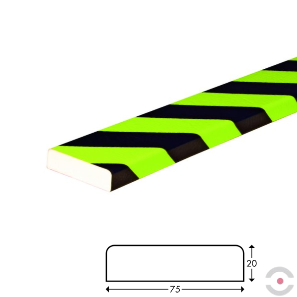 Elastyczny profil ostrzegawczo-ochronny Knuffi, typ S, neon/czarny, 1000 mm