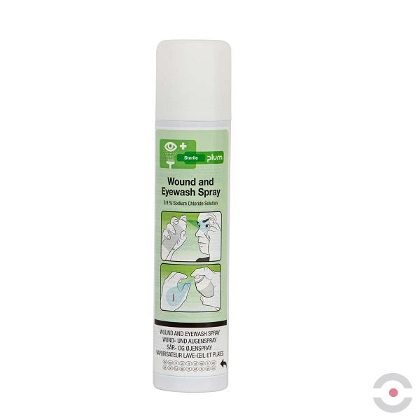 Spray do przemywania ran i oczu Plum, butelka 250 ml, chlorek sodu 0,9%, MDR