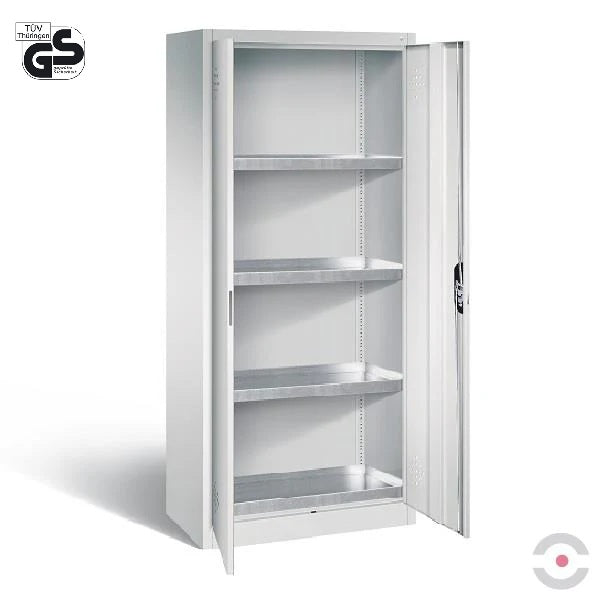 Szafa zabezpieczająca (ekologiczne) Topserw MODUS M, 2-drzwiowa, 4 tace wychwytowe, szary