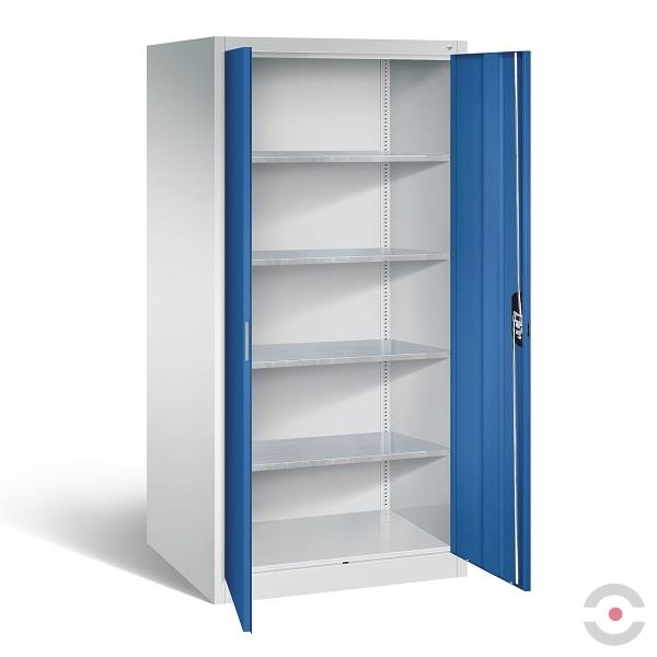 Szafa warsztatowa XXL, 4 półki, szer. 930 mm, gł. 800 mm, szaro-niebieska