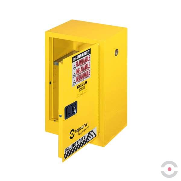 Szafa zabezpieczająca Kompaktowa 45 l, zamknięcie ręczne, na materiały łatwopalne,  1-drzwiowa, żółty