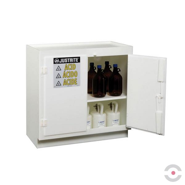 Szafa zabezpieczająca (kwasy, zasady) Justrite MODUS HDPE M, 90 l, 2-drzwiowa ZR, biały