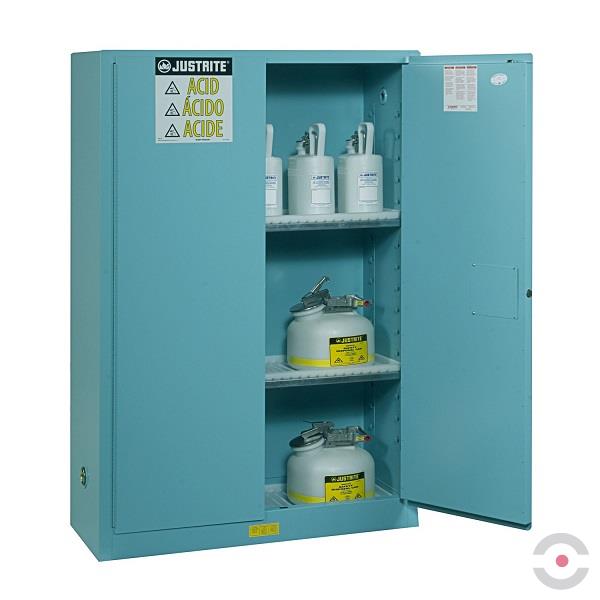 Szafa zabezpieczająca (korozyjne) Justrite MODUS M, 227 l, 2-drzwiowa ZR, 2 półki, niebieski