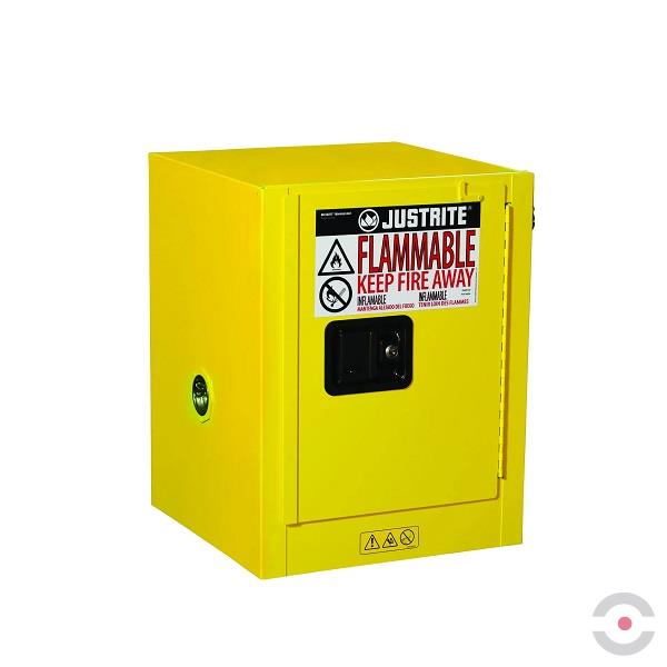 Szafa zabezpieczająca Stołowa 15 l, samozamykacz, na materiały łatwopalne, 1-drzwiowa, żółty