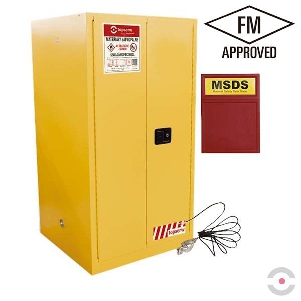Szafa zabezpieczająca (palne) Topserw MODUS M, 227 l, 2-drzwiowa ZR, 2 półki, żółty
