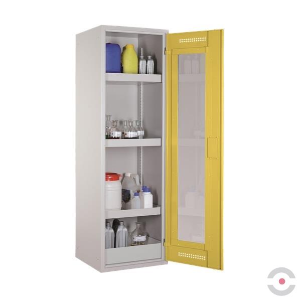 Szafa zabezpieczająca (trujące) Topserw SLIM S, 1-drzwiowa, CLA-GL żółte, 3 półki, CHS 600