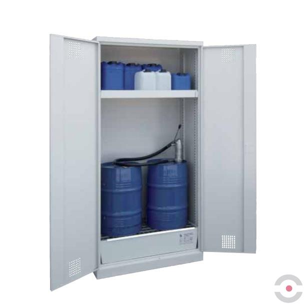 Szafa zabezpieczająca (beczki) Topserw DRUM L, 2*60 l, 1 półka, 2-drzwiowa, CLA szare, CHS-2FAS