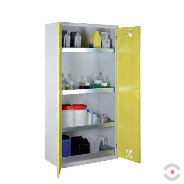 Szafa zabezpieczająca (trujące) Topserw MODUS L, 2-drzwiowa, CLA żółte, 3 półki, CHS 950