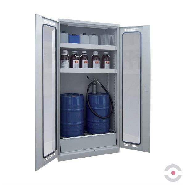 Szafa zabezpieczająca (beczki) Topserw DRUM L, 2*60 l, 1 półka, 2-drzwiowa, CLA-GL szare, CHS-2FAS