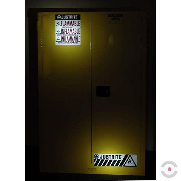 Szafa zabezpieczająca Uniwersalna 170 l, samozamykacz, na materiały łatwopalne, 2-drzwiowa, żółty