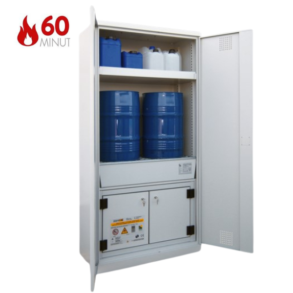Szafa kombinowana Topserw COMBI-60 L, beczka 60 l, drzwi CLA szare, CHS FAS, 60 min