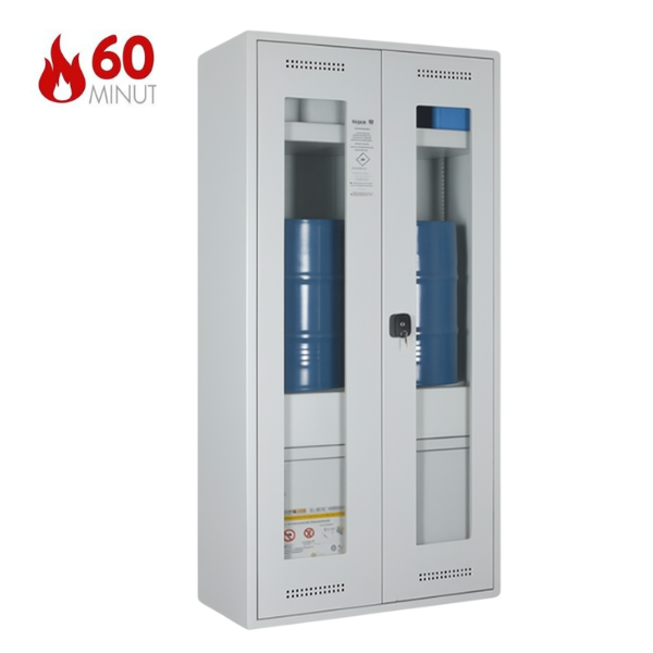 Szafa kombinowana Topserw COMBI-60 L, beczka 60 l, drzwi GL szare, CHS FAS, 60 min
