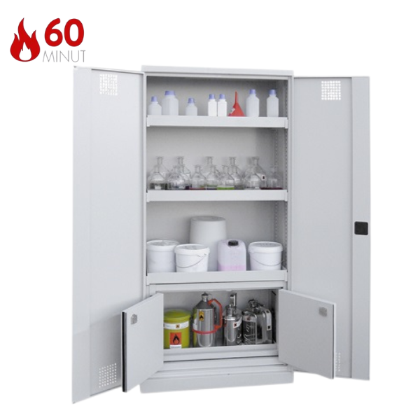 Szafa kombinowana Topserw COMBI-60 L, pojemniki, drzwi CLA szare, CHS, 60 min