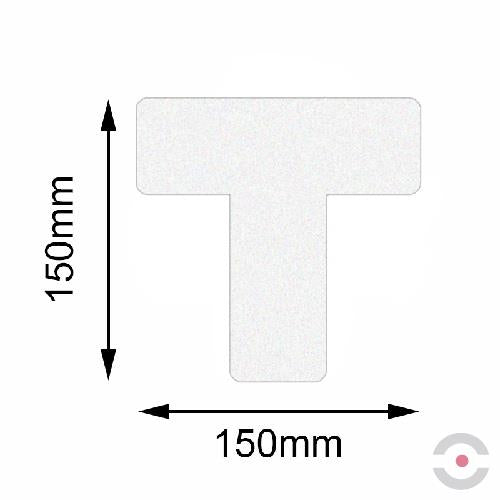 Taśma do wyznaczania ciągów komunikacyjnych, samoprzylepna, w kształcie litery T, 150*150 mm, biała, 10 sztuk