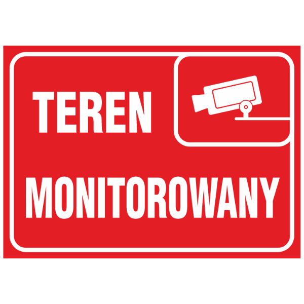Znak informacyjny Teren monitorowany 150x205mm P (112)