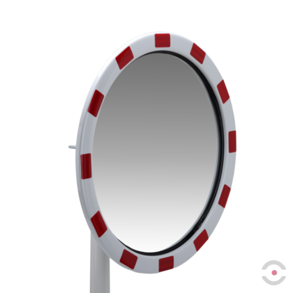 Lustro drogowe Dancop, Berlin, inox, 80 cm, biało-czerwone