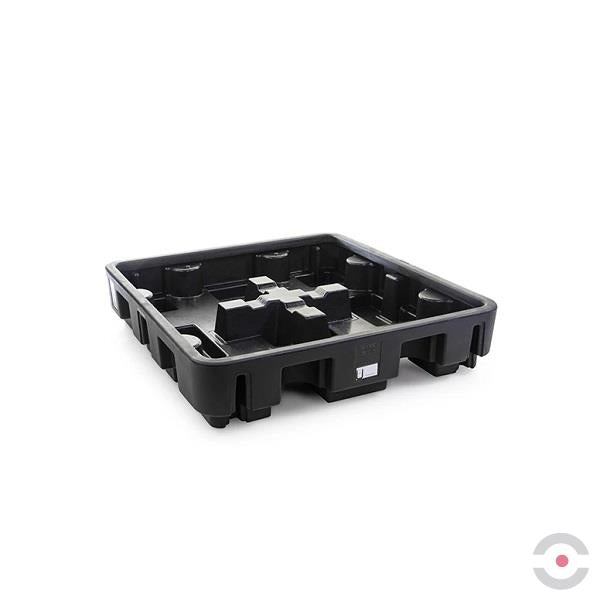 Paleta (wanna) wychwytowa Jonesco, polietylenowa, 250 l, 4 beczki, czarny