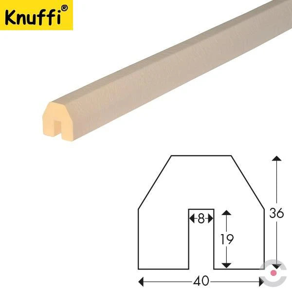Elastyczny profil ostrzegawczo-ochronny Knuffi, typ BB, biały, 50 m