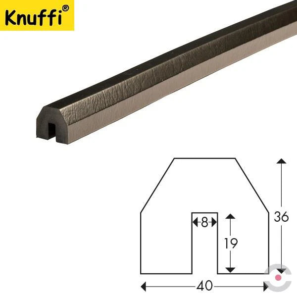 Elastyczny profil ostrzegawczo-ochronny Knuffi, typ BB, czarny, 50 m
