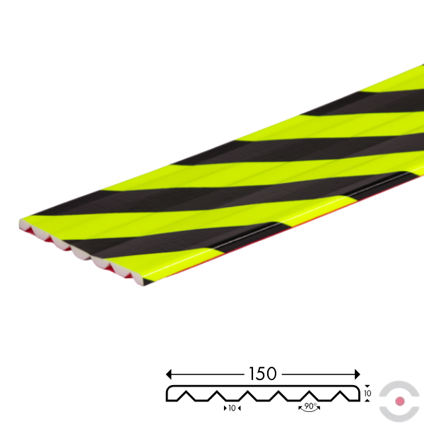 Elastyczny profil ostrzegawczo-ochronny Knuffi, typ U, uniwersalny, neon/czarny, 1000 mm