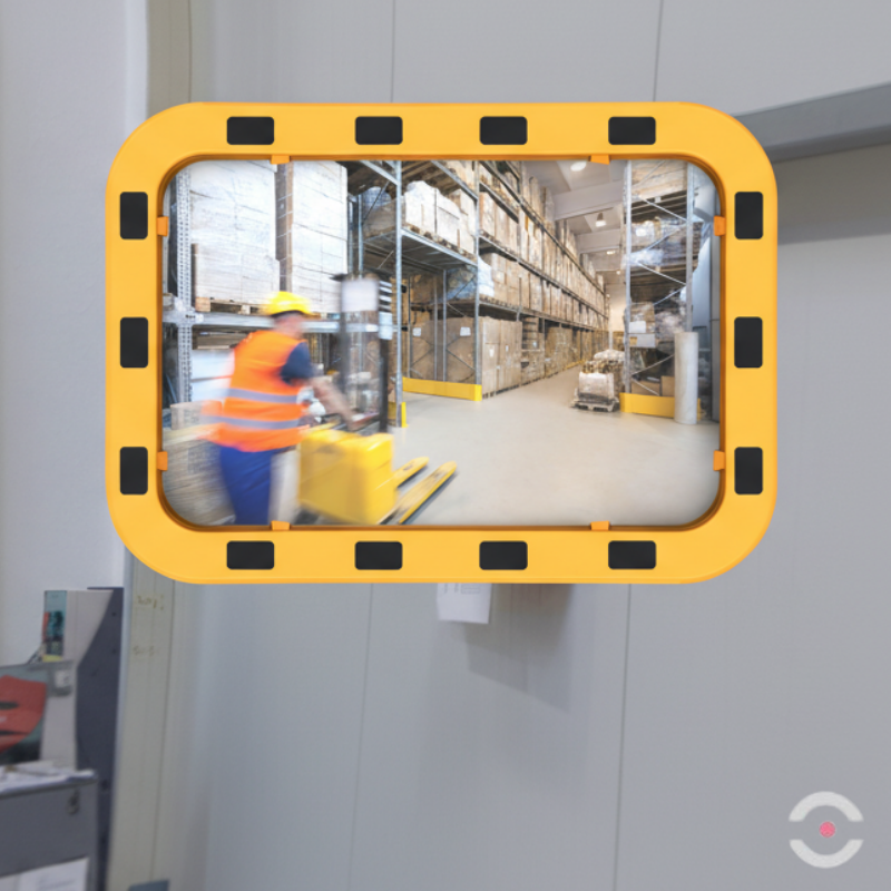 Lustro przemysłowe Dancop, Newton, 40*60 cm, akryl, żółto-czarne