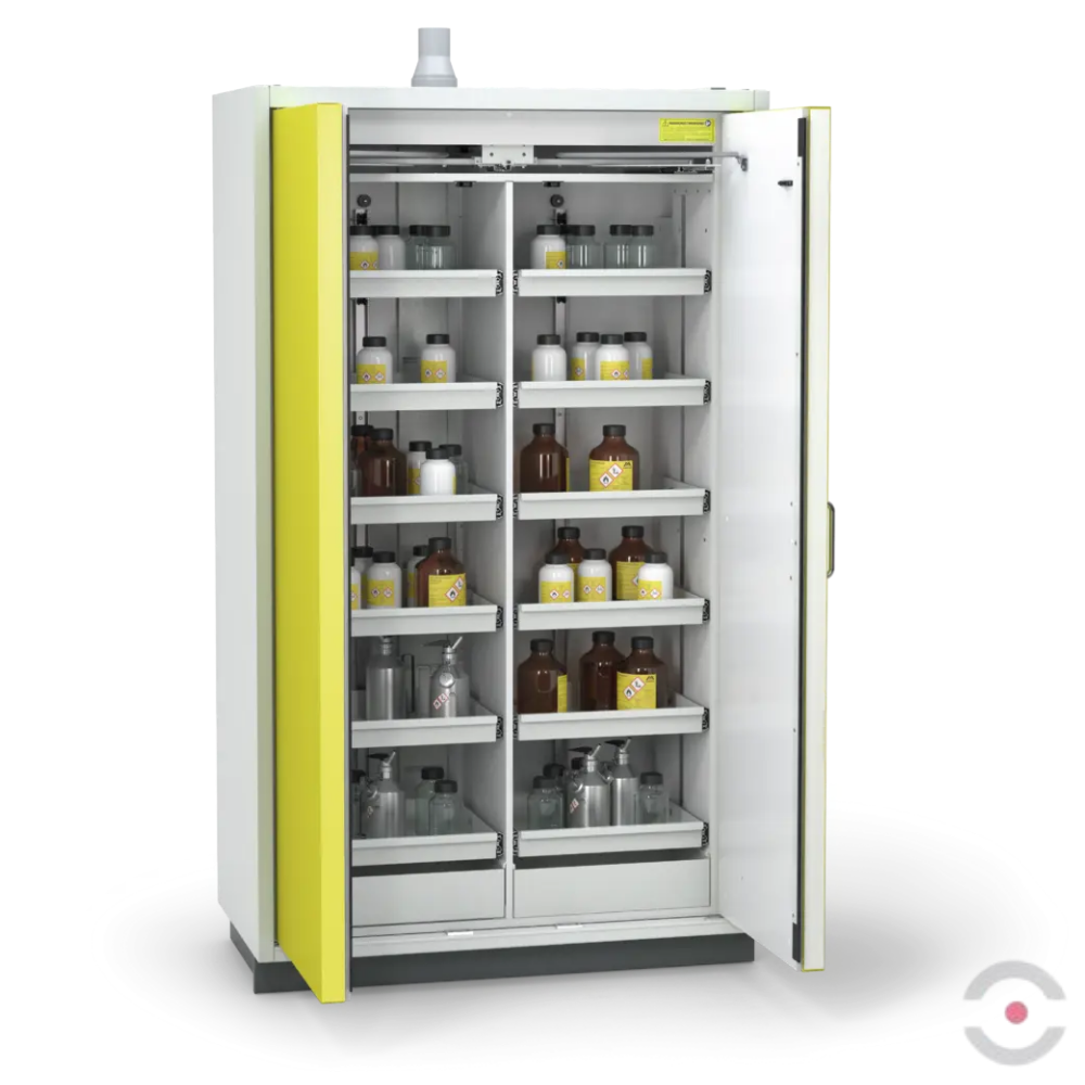 Szafa ognioodporna Topserw PRIME-90 XL-2, 12 półek wysuwanych, drzwi CLA/O żółte, CLASSIC, 90 min