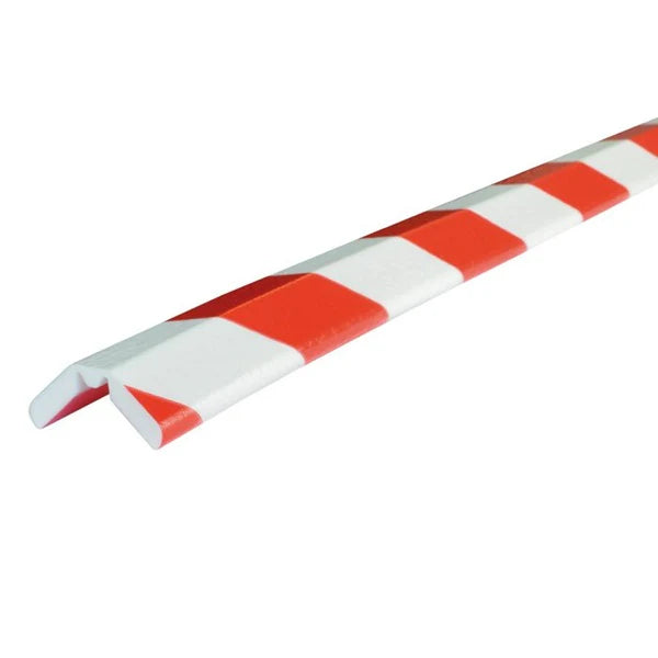 Elastyczny profil ostrzegawczo-ochronny Knuffi, typ W, biały/czerwony, 1000 mm