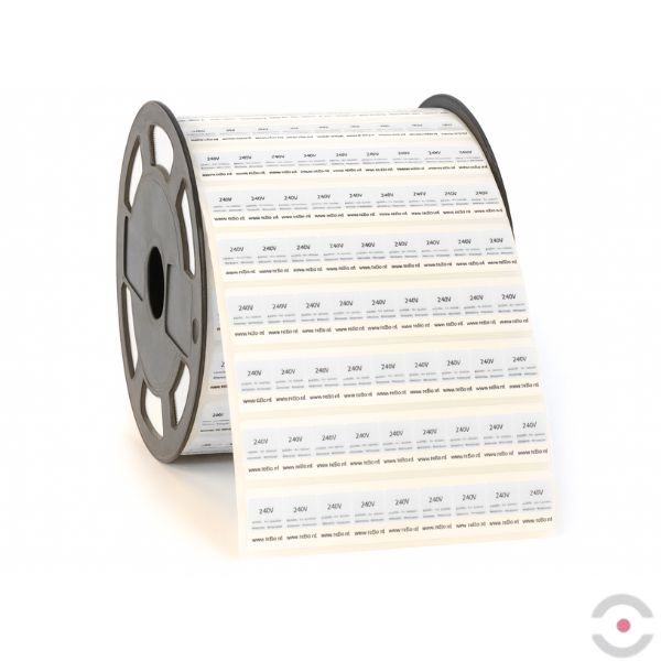 Etykiety, naklejki owijane do kabli (taśma/sztuka), S*D 25*36 mm, 2250 szt., biały