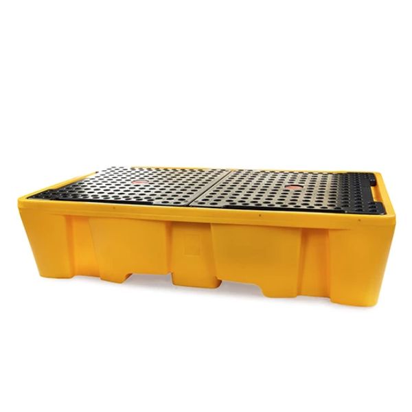 Wanna wychwytowa polietylenowa Topserw 1130 l, IBC 2*1000 l, kratownica, żółty, MEGA