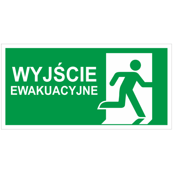 Znak ewakuacyjny Wyjście ewakuacyjne (prawostronne) 150x300mm PT (E002/5)