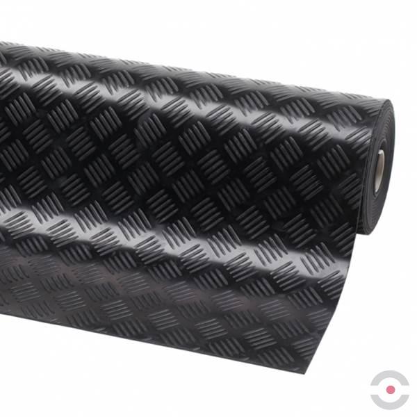 Mata antypoślizgowa Notrax, 746GR Check’n’Roll™ 3 mm, nitrylowa, zabezpieczająca, 140 cm x mb, profil przemysłowy, obszar suchy/zaolejony, czarny
