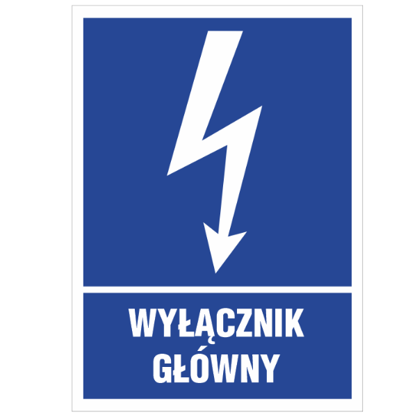 Znak elektryczny Wyłącznik główny 52x74m F (1EIA)