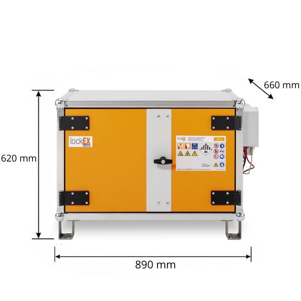 Szafa zabezpieczająca Topserw BATT S, ładowanie akumulatorów, 230V, 1 półka, 9 gniazd, nóżki, Premium Plus 8/5, (VDMA 24994)