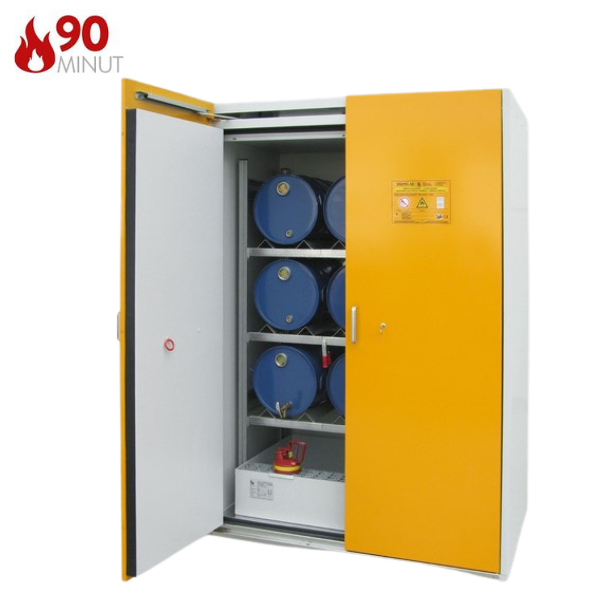 Szafa ognioodporna Topserw DRUM-90 XXL, beczka 9*60 l poziom, wanna wychwytowa EW, FAS, 90 min