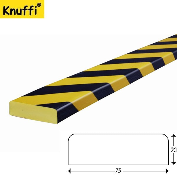 Elastyczny profil ostrzegawczo-ochronny Knuffi, typ S, żółty/czarny, 1000 mm