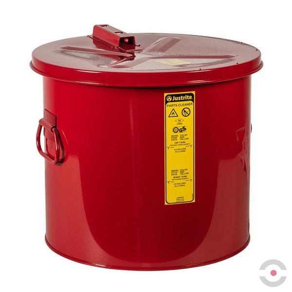 Zbiornik stalowy Justrite, warsztatowy do mycia i czyszczenia przez zanurzenie, 30 l, czerwony
