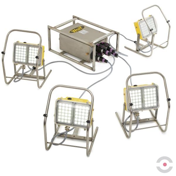 Zestaw oświetleniowy Ex ATEX Topserw WOLF 4*WF-300, transformator Ex 230 V/24 V, 4*48*LED, Zone ‘1’, ‘21’