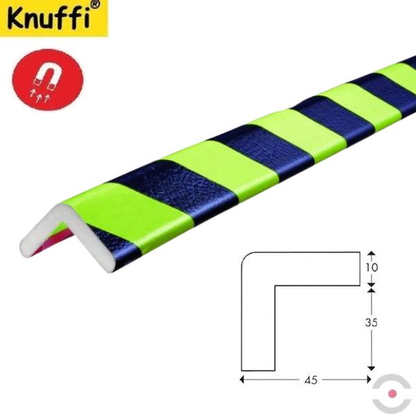 Elastyczny profil ostrzegawczo-ochronny Knuffi, typ H, magnetyczny, neon/czarny, 1000 mm