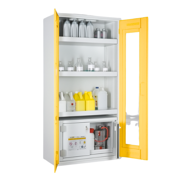 Szafa kombinowana Topserw COMBI-30 L, pojemniki, drzwi GL, żółte, CHS, 30 min