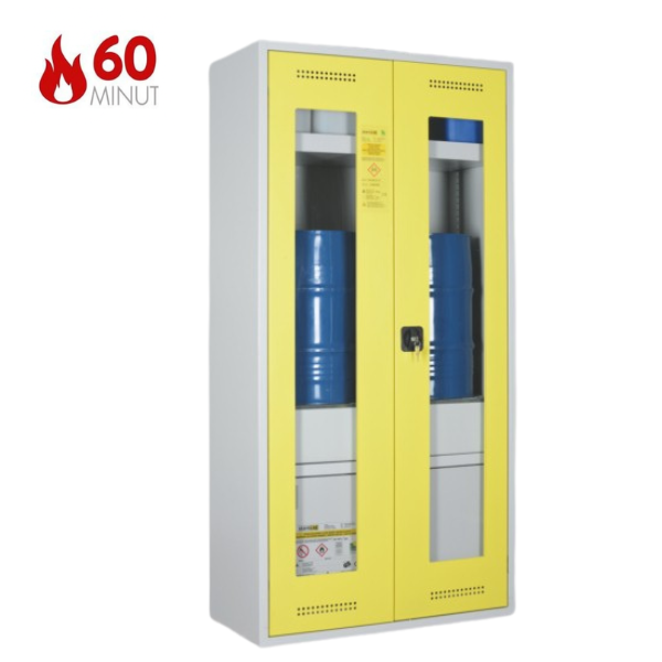 Szafa kombinowana Topserw COMBI-60 L, beczka 60 l, drzwi GL żółte, CHS FAS, 60 min