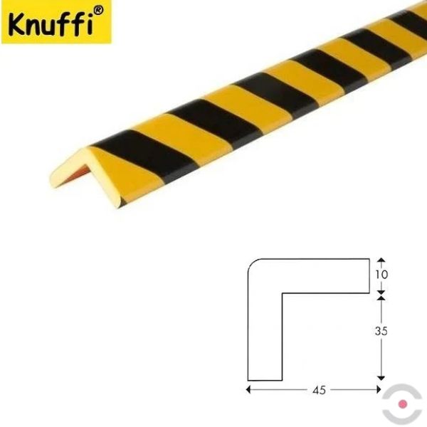 Elastyczny profil ostrzegawczo-ochronny Knuffi, typ H, żółty/czarny, 1000 mm