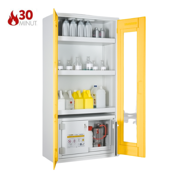 Szafa kombinowana Topserw COMBI-30 L, pojemniki, drzwi GL żółte, CHS, 30 min