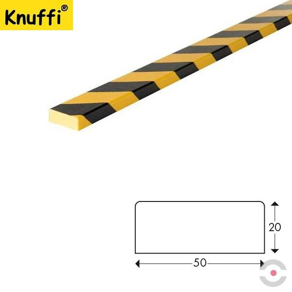 Elastyczny profil ostrzegawczo-ochronny Knuffi, typ D, żółty/czarny, 50 m
