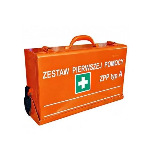 Zestaw pierwszej pomocy Topserw typ A, stalowa walizka, kolor pomarańczowy