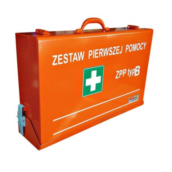 Zestaw pierwszej pomocy Topserw typ B, od 5 do 50 osób, stalowa walizka, kolor pomarańczowy