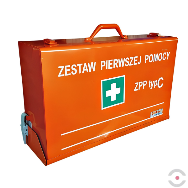 Zestaw pierwszej pomocy Topserw typ C, powyżej 50 osób, stalowa walizka, kolor pomarańczowy